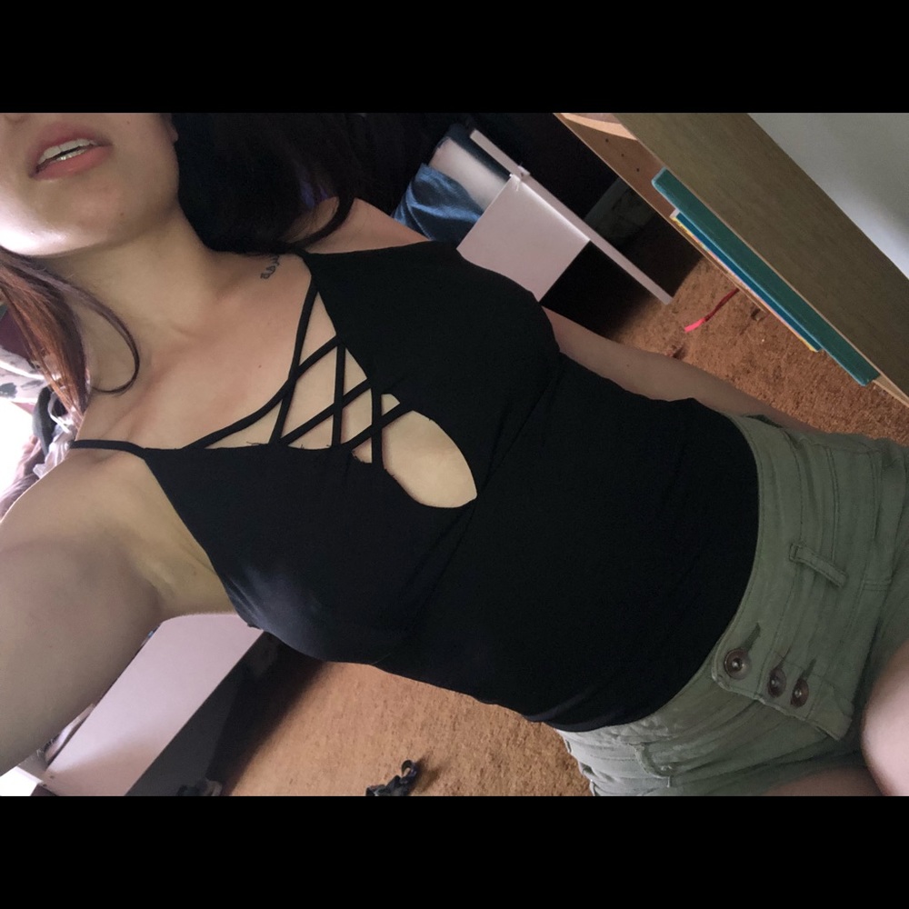 Black Crisscross Bodysuit